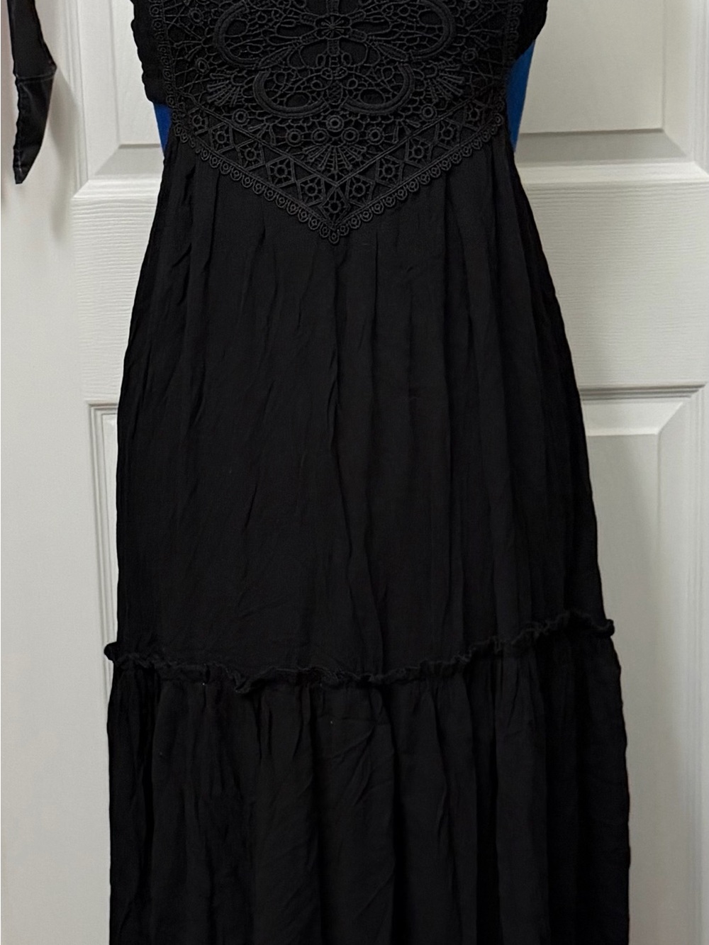 Forever 21 Black Maxi Dress with Crochet Bodice